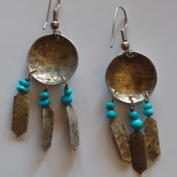 VTG 925 Southwestern N.A. Turquoise Silver  Concho - Picture 5 of 8